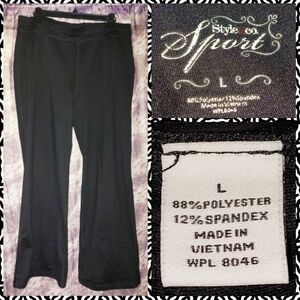 Style&Co Sport brand Black Flare Leg Pull-On Soft Knit Pants Sz Large